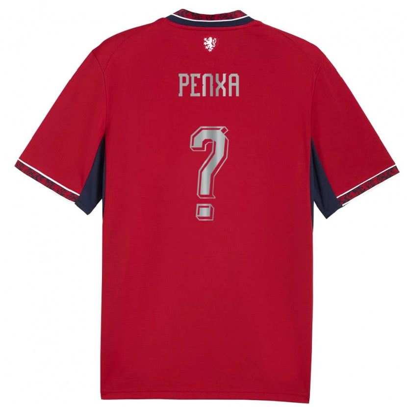 Danxen Niño Camiseta Chequia Lukas Penxa #0 Rojo Blanco Marino 1ª Equipación 26-28 La Camisa México