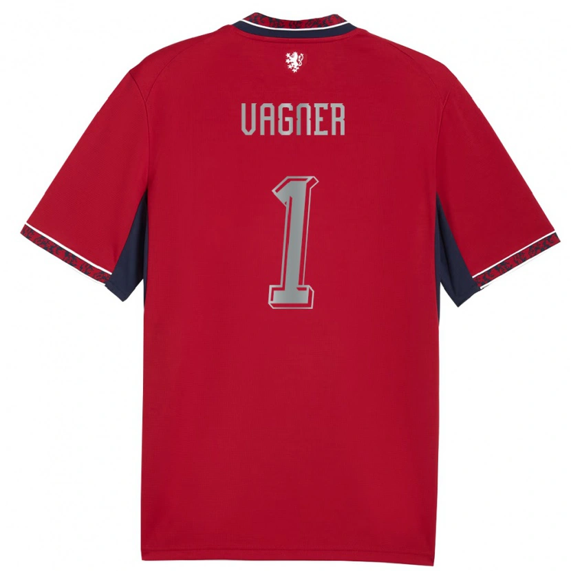 Danxen Niño Camiseta Chequia Matyas Vagner #1 Rojo Blanco Marino 1ª Equipación 26-28 La Camisa México