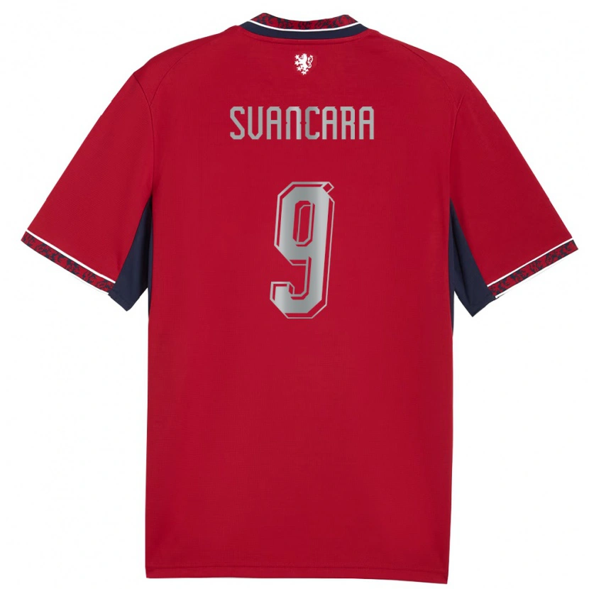 Danxen Niño Camiseta Chequia Daniel Svancara #9 Rojo Blanco Marino 1ª Equipación 26-28 La Camisa México