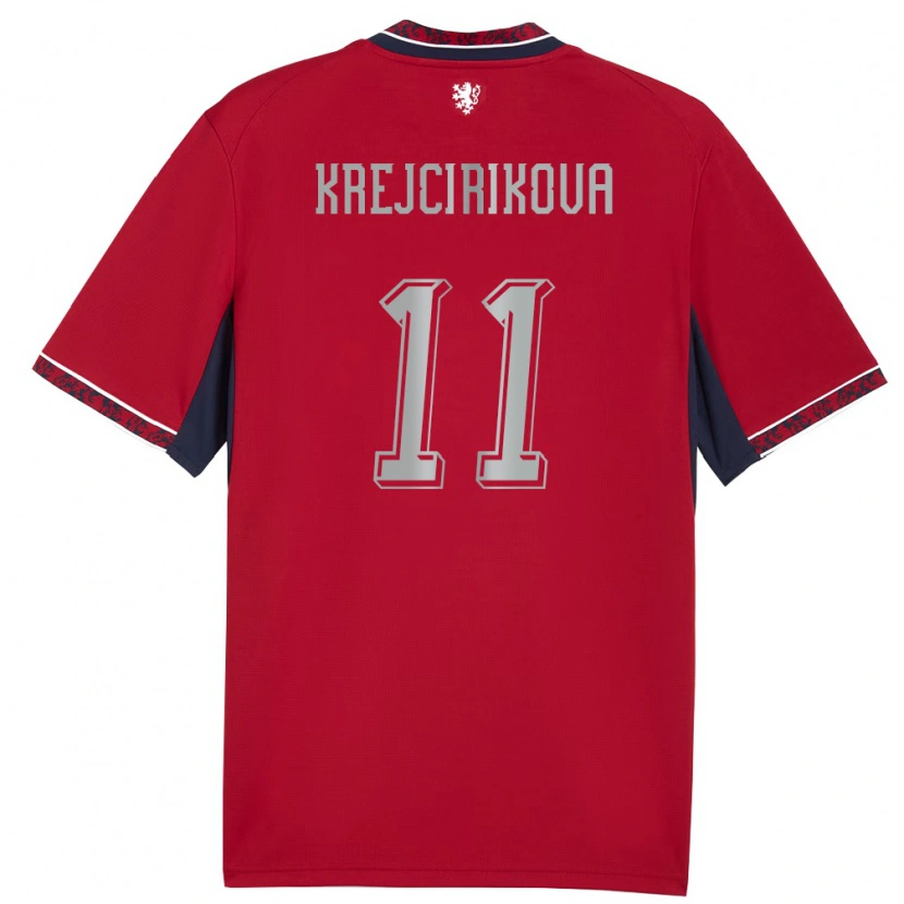 Danxen Niño Camiseta Chequia Tereza Krejčiříková #11 Rojo Blanco Marino 1ª Equipación 26-28 La Camisa México
