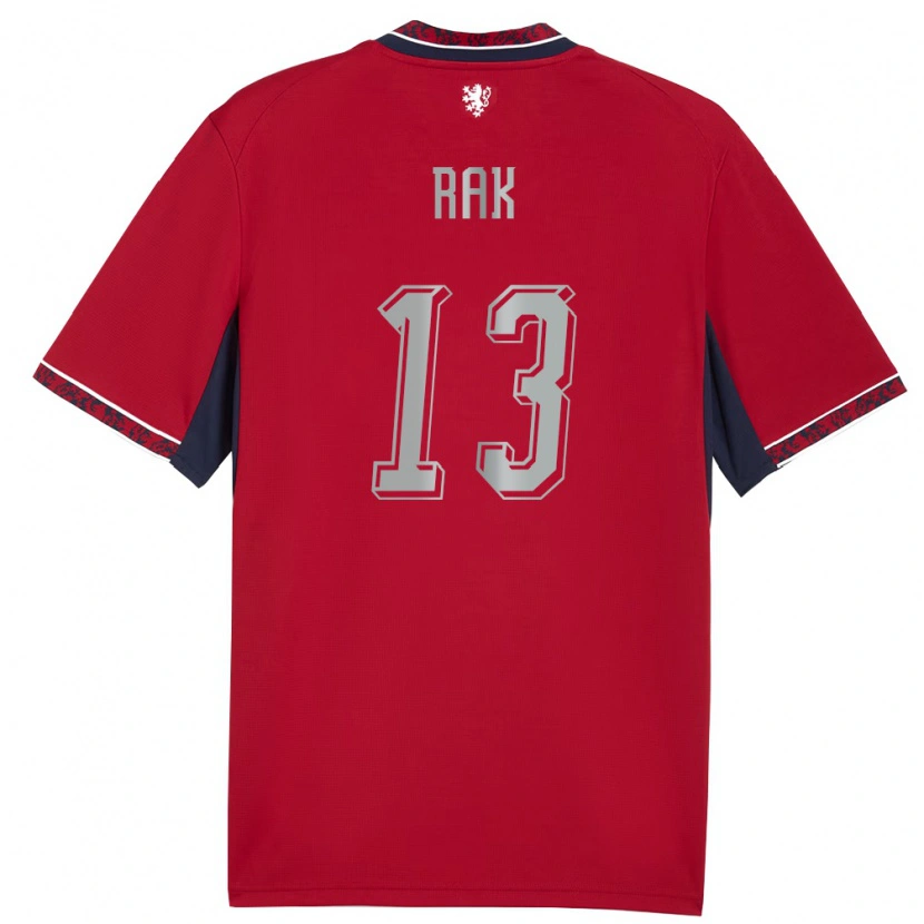 Danxen Niño Camiseta Chequia Filip Rak #13 Rojo Blanco Marino 1ª Equipación 26-28 La Camisa México