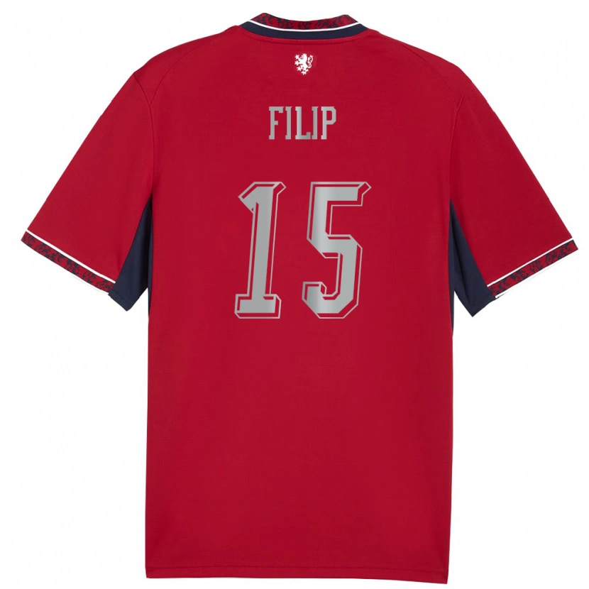 Danxen Niño Camiseta Chequia Petr Filip #15 Rojo Blanco Marino 1ª Equipación 26-28 La Camisa México