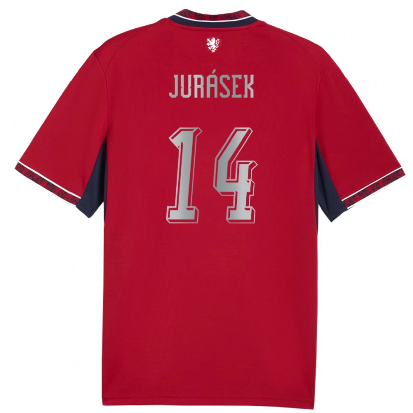 Danxen Niño Camiseta Chequia David Jurásek #14 Rojo Blanco Marino 1ª Equipación 26-28 La Camisa México