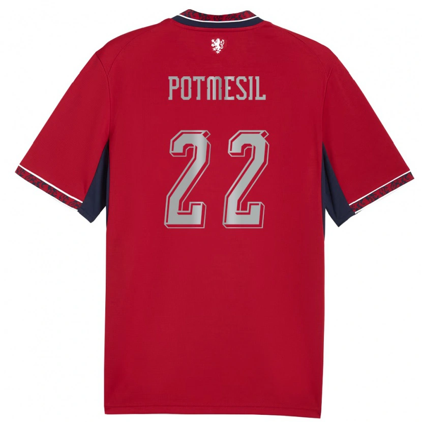 Danxen Niño Camiseta Chequia Petr Potmesil #22 Rojo Blanco Marino 1ª Equipación 26-28 La Camisa México