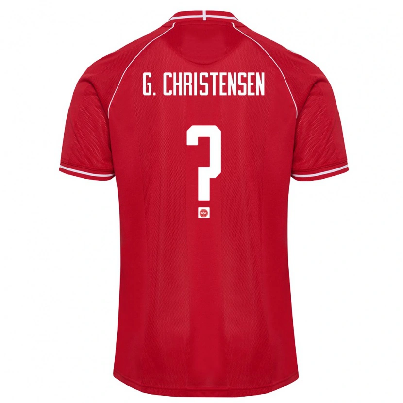 Danxen Niño Camiseta Dinamarca Gustav Christensen #0 Rojo Blanco 1ª Equipación 26-28 La Camisa México