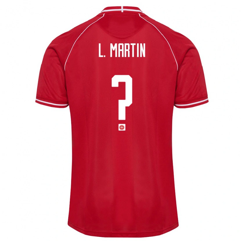 Danxen Niño Camiseta Dinamarca Lucas Martin #0 Rojo Blanco 1ª Equipación 26-28 La Camisa México