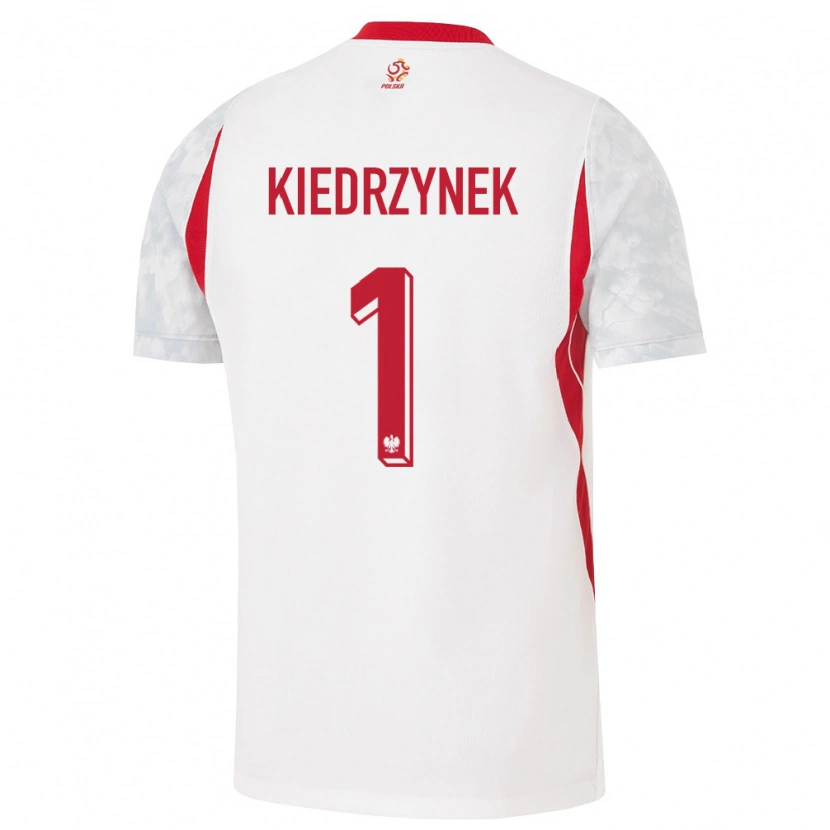 Danxen Niño Camiseta Polonia Katarzyna Kiedrzynek #1 Blanco Rojo Gris 1ª Equipación 26-28 La Camisa México