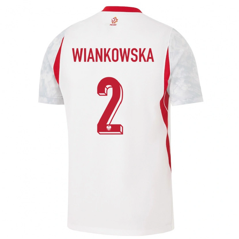 Danxen Niño Camiseta Polonia Martyna Wiankowska #2 Blanco Rojo Gris 1ª Equipación 26-28 La Camisa México