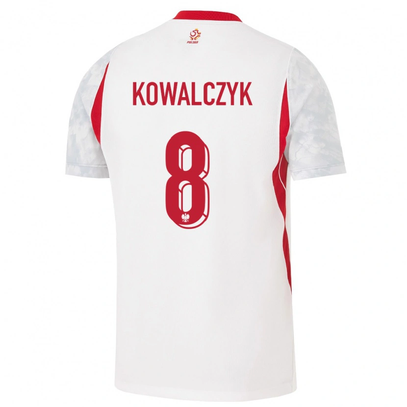 Danxen Niño Camiseta Polonia Mateusz Kowalczyk #8 Blanco Rojo Gris 1ª Equipación 26-28 La Camisa México