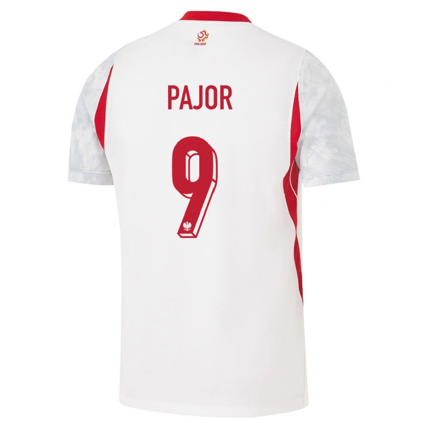 Danxen Niño Camiseta Polonia Ewa Pajor #9 Blanco Rojo Gris 1ª Equipación 26-28 La Camisa México