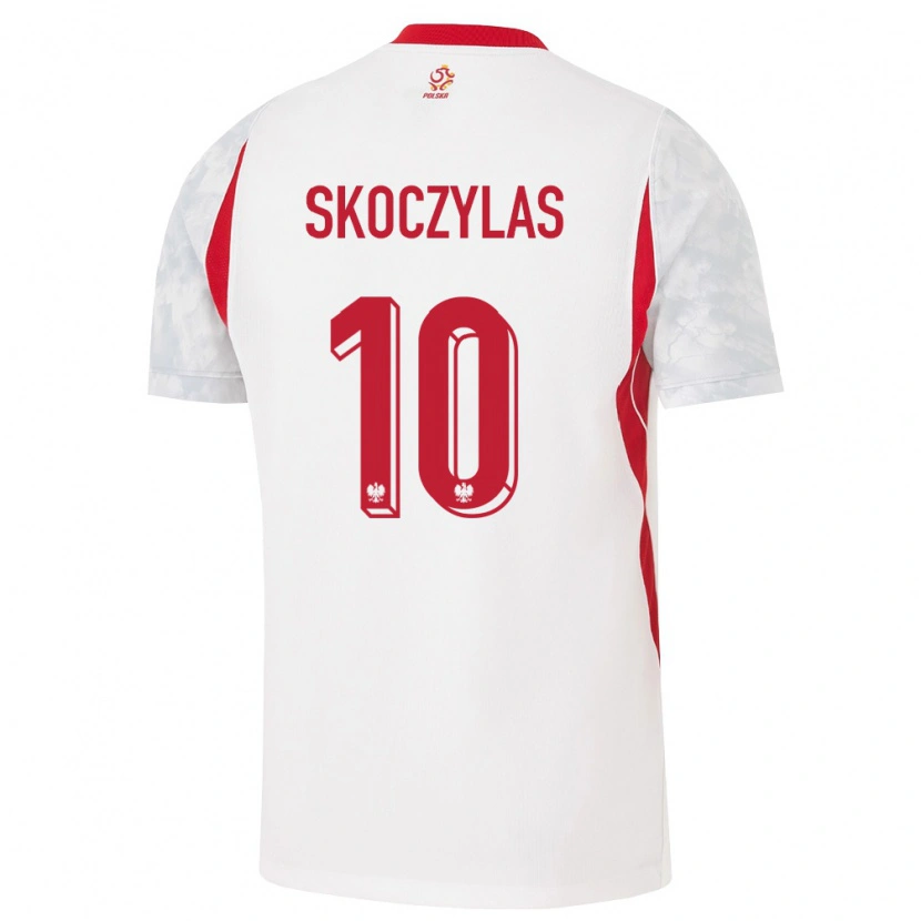Danxen Niño Camiseta Polonia Mateusz Skoczylas #10 Blanco Rojo Gris 1ª Equipación 26-28 La Camisa México