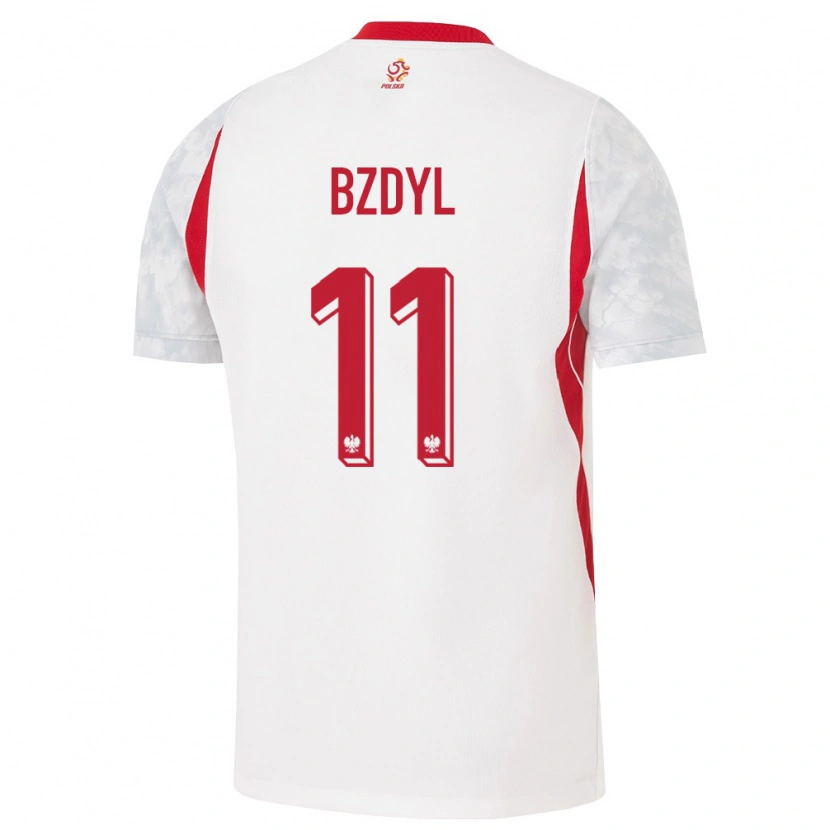 Danxen Niño Camiseta Polonia Fabian Bzdyl #11 Blanco Rojo Gris 1ª Equipación 26-28 La Camisa México