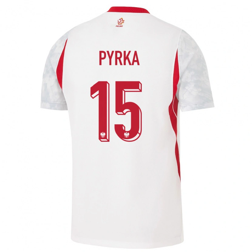 Danxen Niño Camiseta Polonia Arkadiusz Pyrka #15 Blanco Rojo Gris 1ª Equipación 26-28 La Camisa México