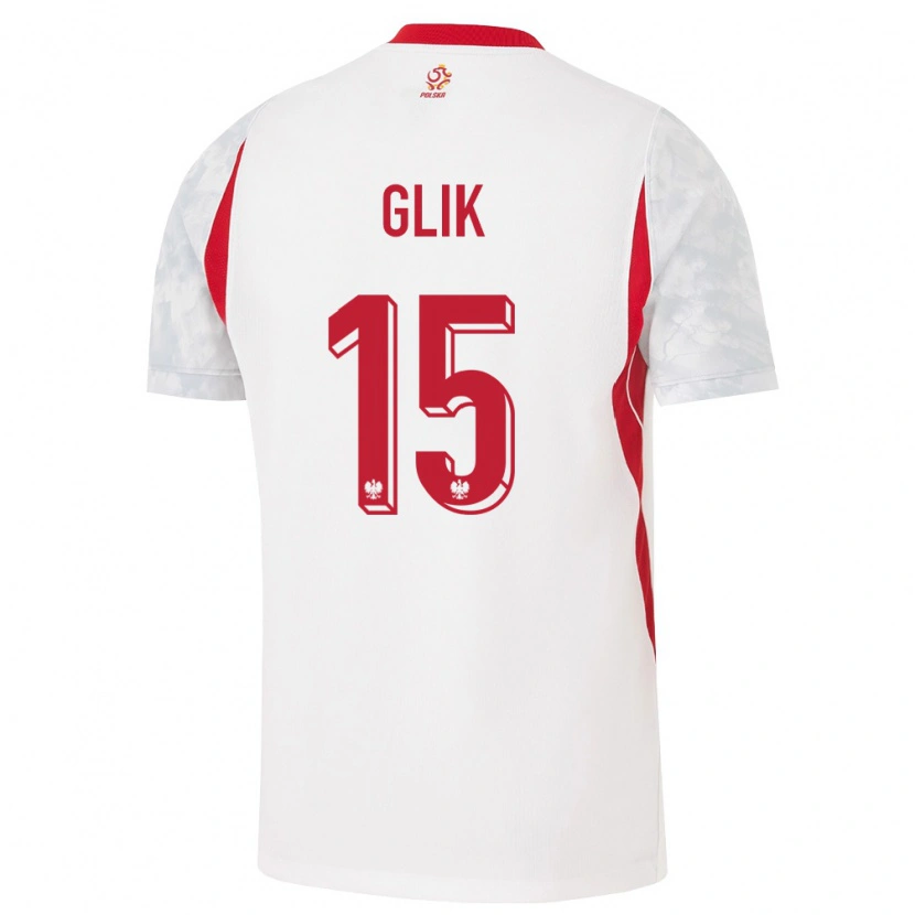 Danxen Niño Camiseta Polonia Kamil Glik #15 Blanco Rojo Gris 1ª Equipación 26-28 La Camisa México