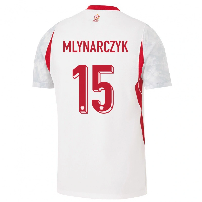 Danxen Niño Camiseta Polonia Antoni Mlynarczyk #15 Blanco Rojo Gris 1ª Equipación 26-28 La Camisa México