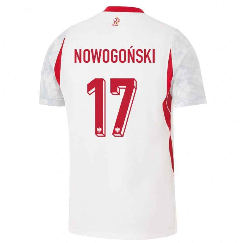 Danxen Niño Camiseta Polonia Kamil Nowogoński #17 Blanco Rojo Gris 1ª Equipación 26-28 La Camisa México