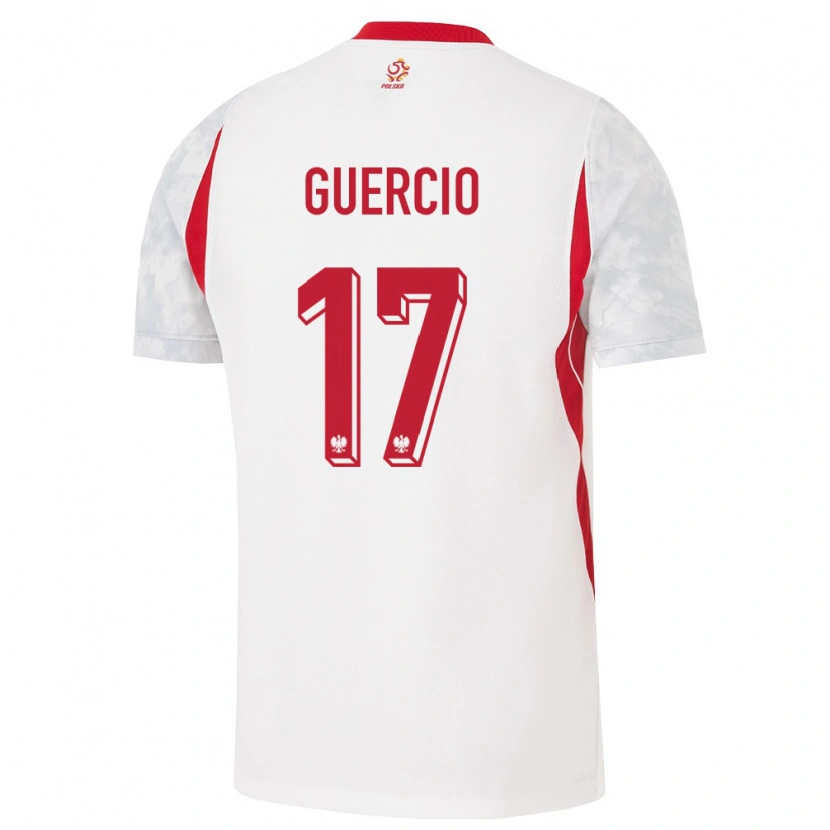Danxen Niño Camiseta Polonia Tomasso Guercio #17 Blanco Rojo Gris 1ª Equipación 26-28 La Camisa México