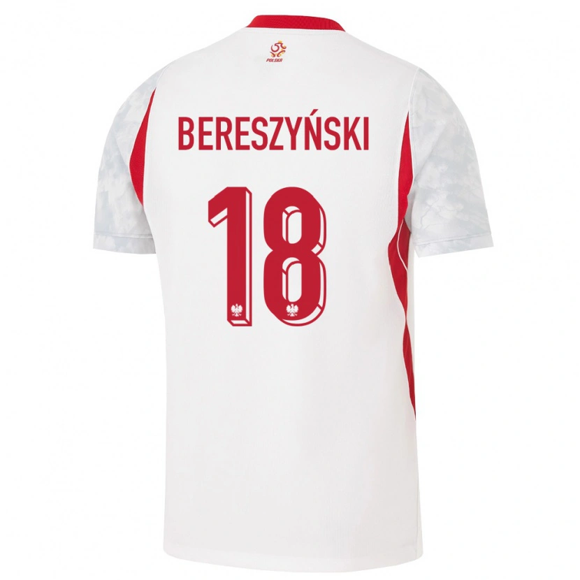 Danxen Niño Camiseta Polonia Bartosz Bereszyński #18 Blanco Rojo Gris 1ª Equipación 26-28 La Camisa México