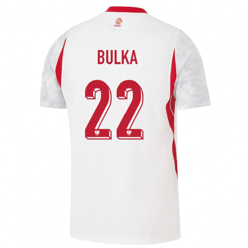 Danxen Niño Camiseta Polonia Marcin Bulka #22 Blanco Rojo Gris 1ª Equipación 26-28 La Camisa México