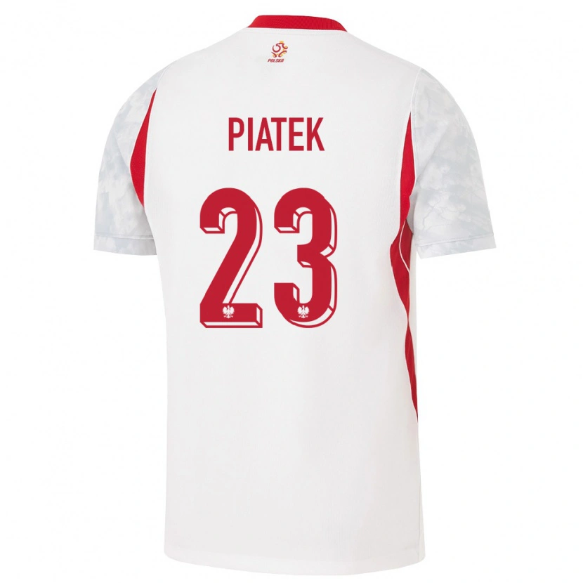 Danxen Niño Camiseta Polonia Krzysztof Piatek #23 Blanco Rojo Gris 1ª Equipación 26-28 La Camisa México
