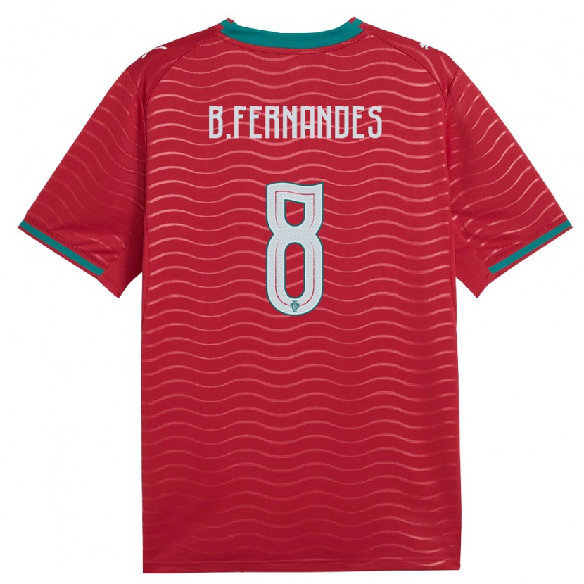 Danxen Niño Camiseta Portugal Bruno Fernandes #8 Rojo Verde Blanco 1ª Equipación 26-28 La Camisa México