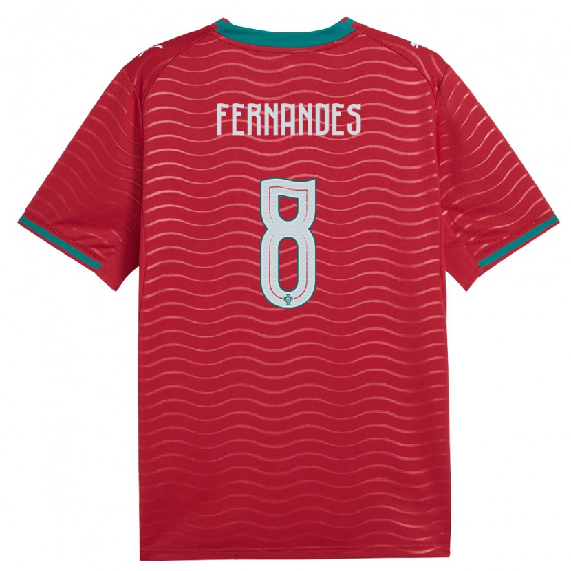 Danxen Niño Camiseta Portugal Mateus Fernandes #8 Rojo Verde Blanco 1ª Equipación 26-28 La Camisa México
