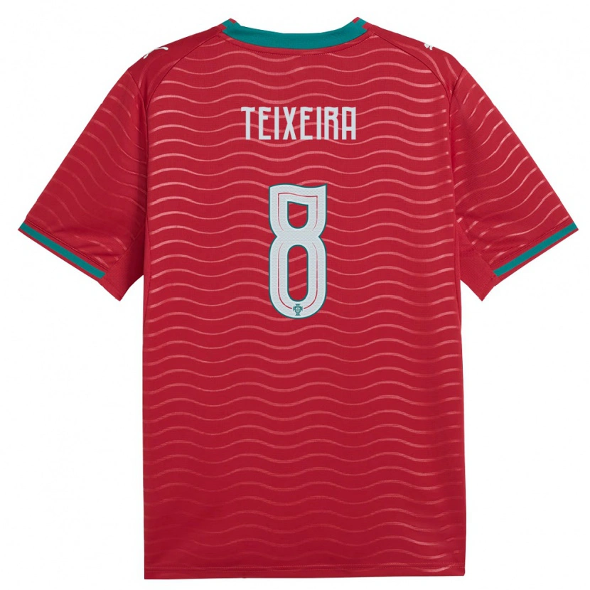Danxen Niño Camiseta Portugal Joao Teixeira #8 Rojo Verde Blanco 1ª Equipación 26-28 La Camisa México