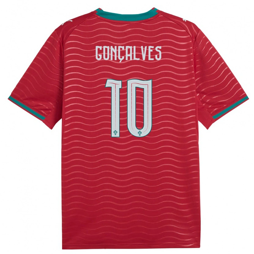 Danxen Niño Camiseta Portugal Flávio Gonçalves #10 Rojo Verde Blanco 1ª Equipación 26-28 La Camisa México