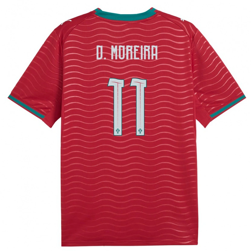 Danxen Niño Camiseta Portugal Diego Moreira #11 Rojo Verde Blanco 1ª Equipación 26-28 La Camisa México