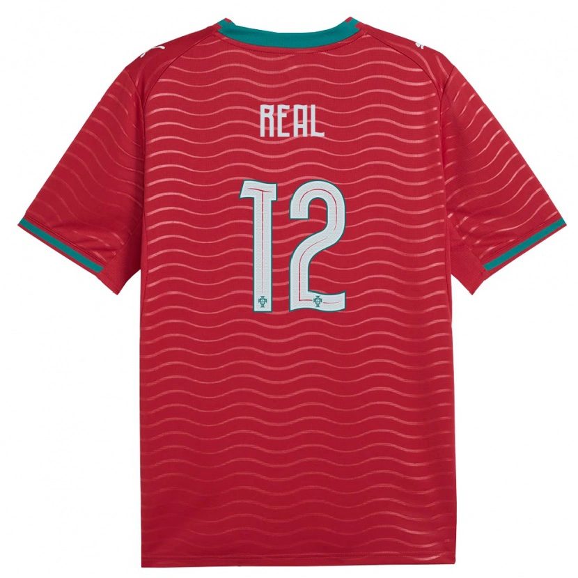 Danxen Niño Camiseta Portugal Rodrigo Real #12 Rojo Verde Blanco 1ª Equipación 26-28 La Camisa México