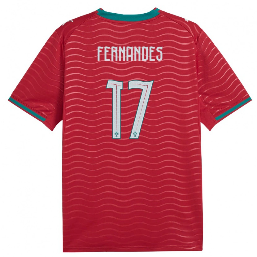 Danxen Niño Camiseta Portugal Martim Fernandes #17 Rojo Verde Blanco 1ª Equipación 26-28 La Camisa México