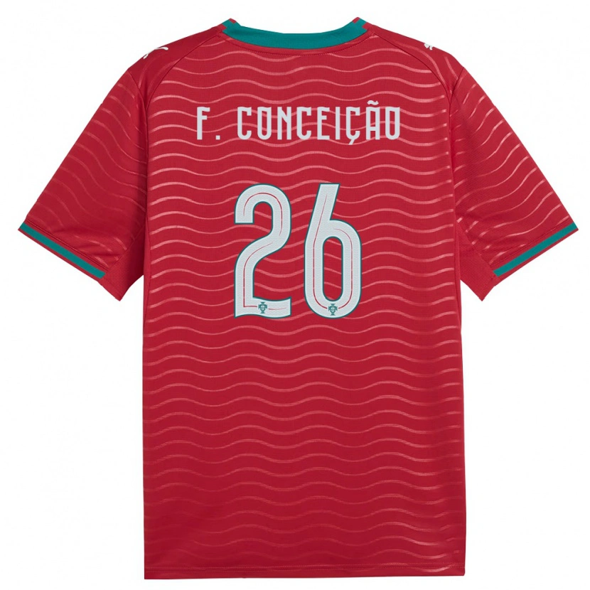 Danxen Niño Camiseta Portugal Francisco Conceição #26 Rojo Verde Blanco 1ª Equipación 26-28 La Camisa México
