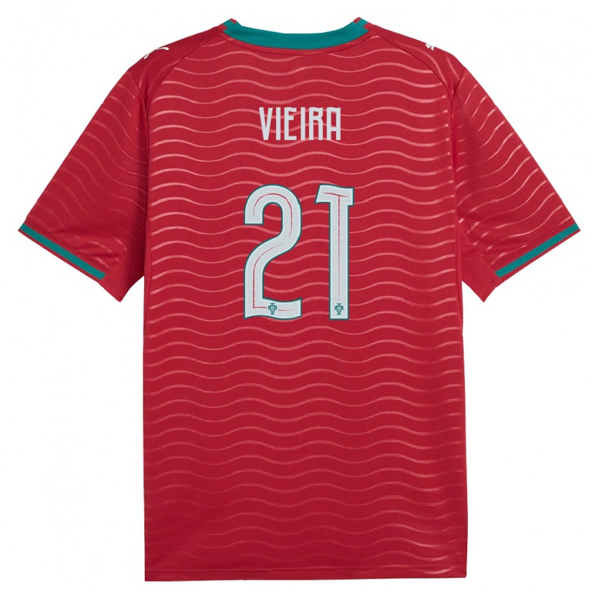 Danxen Niño Camiseta Portugal Fabio Vieira #21 Rojo Verde Blanco 1ª Equipación 26-28 La Camisa México
