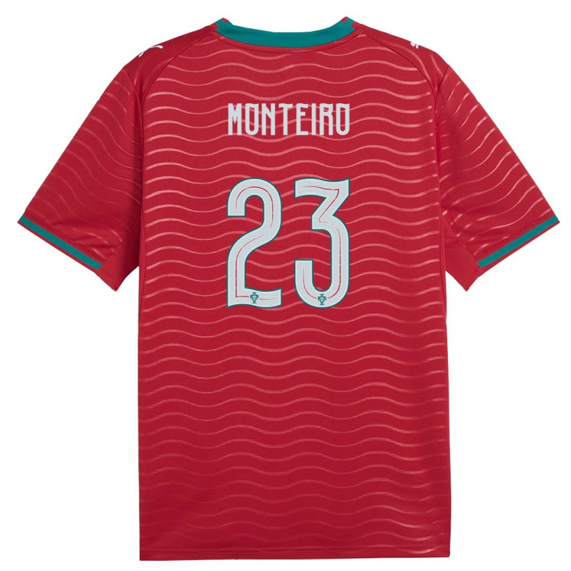 Danxen Niño Camiseta Portugal David Monteiro #23 Rojo Verde Blanco 1ª Equipación 26-28 La Camisa México