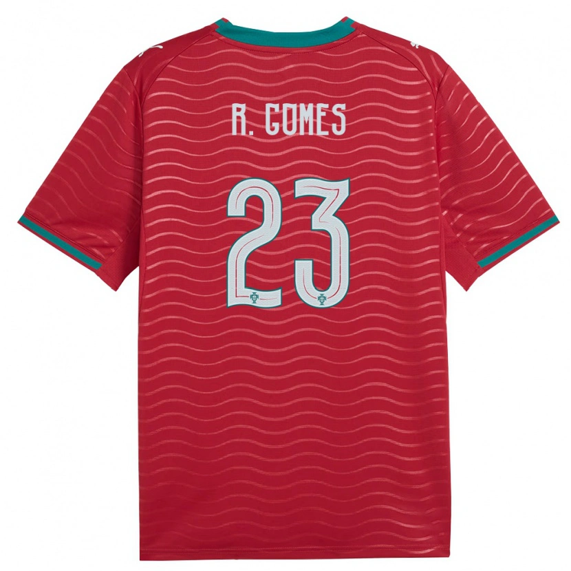 Danxen Niño Camiseta Portugal Rodrigo Gomes #23 Rojo Verde Blanco 1ª Equipación 26-28 La Camisa México