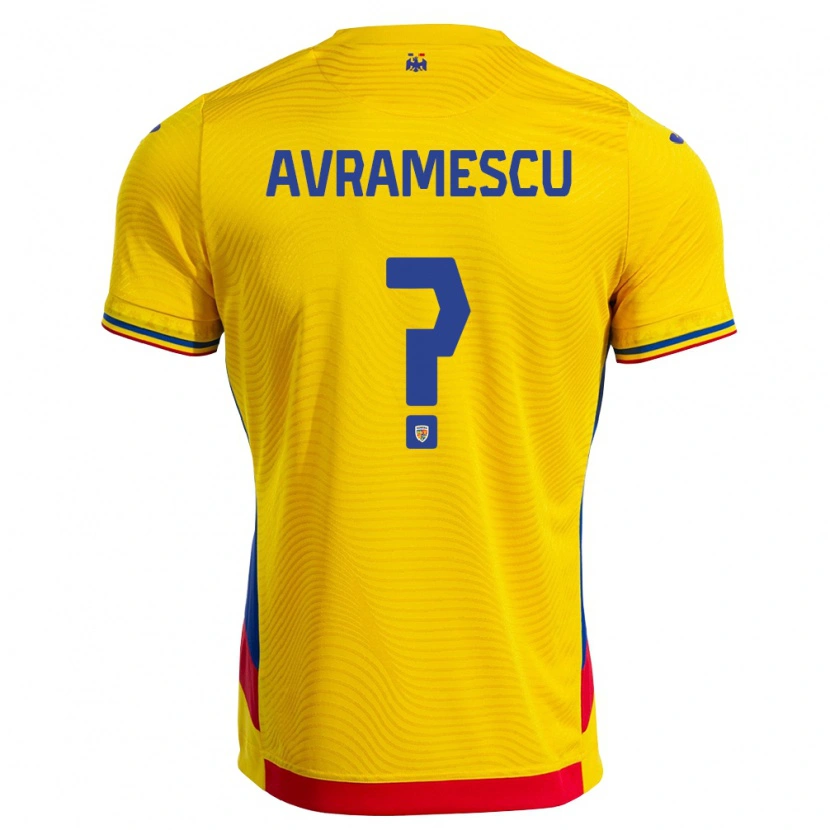 Danxen Niño Camiseta Rumania Ianis Avrămescu #0 Amarillo Rojo 1ª Equipación 26-28 La Camisa México