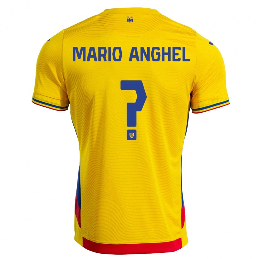 Danxen Niño Camiseta Rumania Mario Anghel #0 Amarillo Rojo 1ª Equipación 26-28 La Camisa México