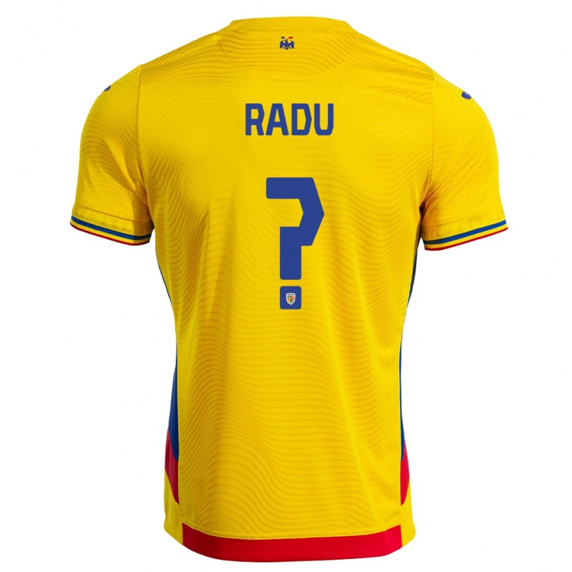 Danxen Niño Camiseta Rumania Albert Radu #0 Amarillo Rojo 1ª Equipación 26-28 La Camisa México