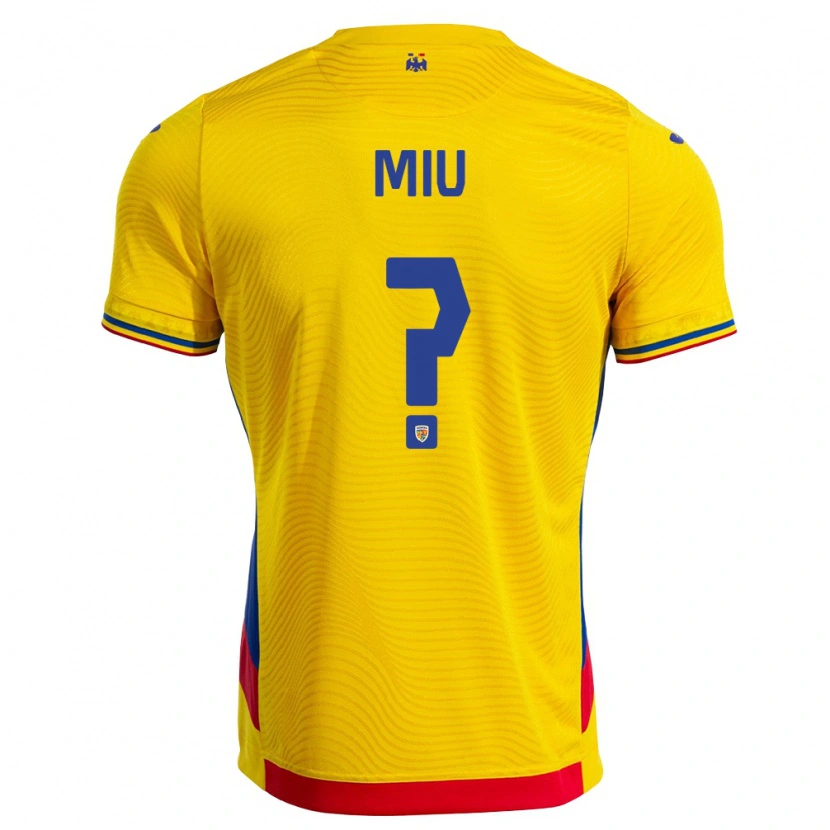 Danxen Niño Camiseta Rumania Denis Miu #0 Amarillo Rojo 1ª Equipación 26-28 La Camisa México
