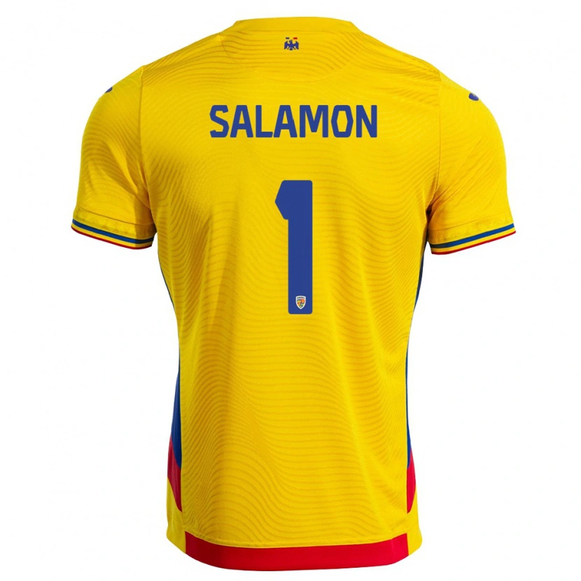 Danxen Niño Camiseta Rumania Szidonia Salamon #1 Amarillo Rojo 1ª Equipación 26-28 La Camisa México