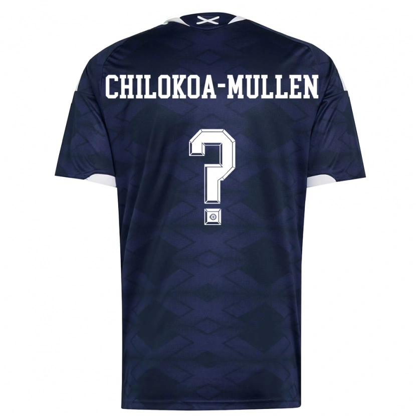 Danxen Niño Camiseta Escocia Jeremiah Chilokoa-Mullen #0 Marino Blanco 1ª Equipación 26-28 La Camisa México