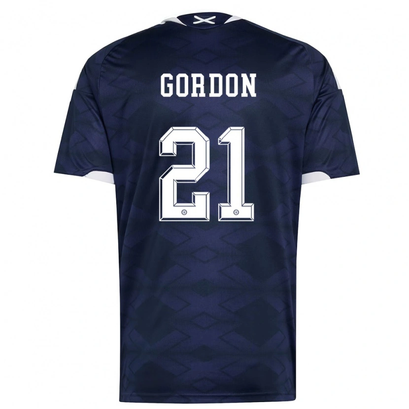 Danxen Niño Camiseta Escocia Craig Gordon #21 Marino Blanco 1ª Equipación 26-28 La Camisa México
