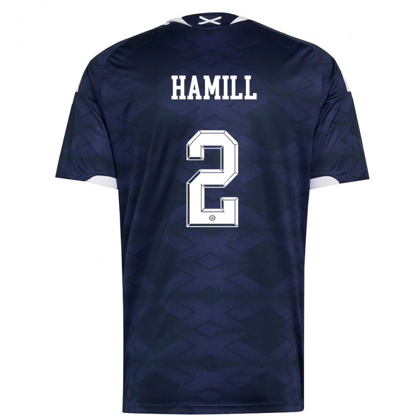 Danxen Niño Camiseta Escocia Callan Hamill #2 Marino Blanco 1ª Equipación 26-28 La Camisa México