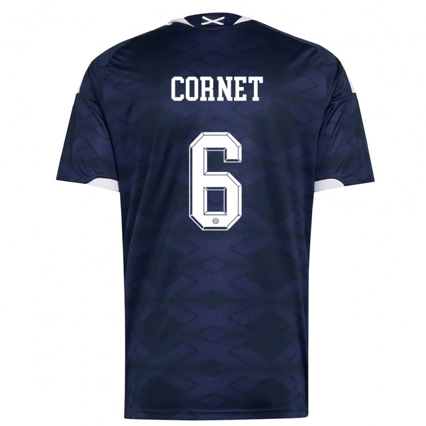 Danxen Niño Camiseta Escocia Chelsea Cornet #6 Marino Blanco 1ª Equipación 26-28 La Camisa México