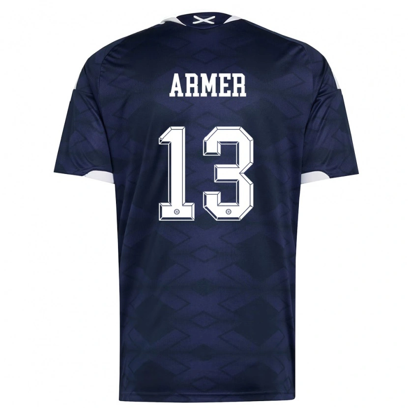 Danxen Niño Camiseta Escocia Daniel Armer #13 Marino Blanco 1ª Equipación 26-28 La Camisa México