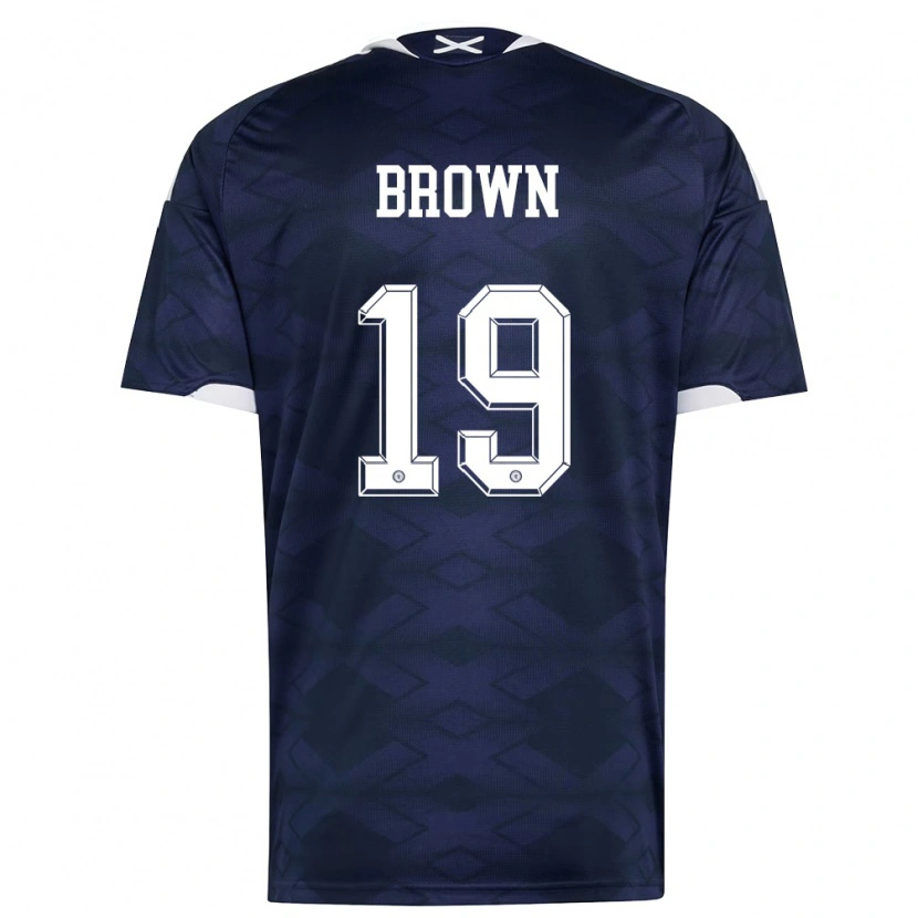 Danxen Niño Camiseta Escocia Jacob Brown #19 Marino Blanco 1ª Equipación 26-28 La Camisa México
