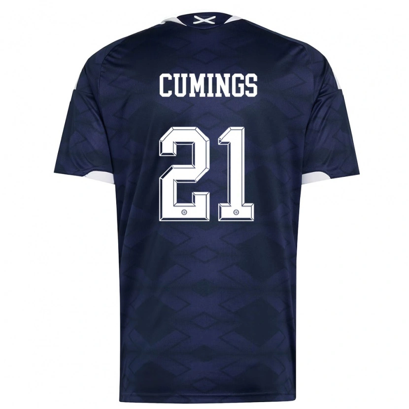 Danxen Niño Camiseta Escocia Eartha Cumings #21 Marino Blanco 1ª Equipación 26-28 La Camisa México