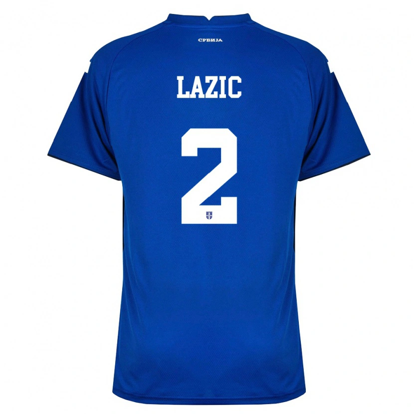 Danxen Niño Camiseta Serbia Uros Lazic #2 Marino Rojo 1ª Equipación 26-28 La Camisa México