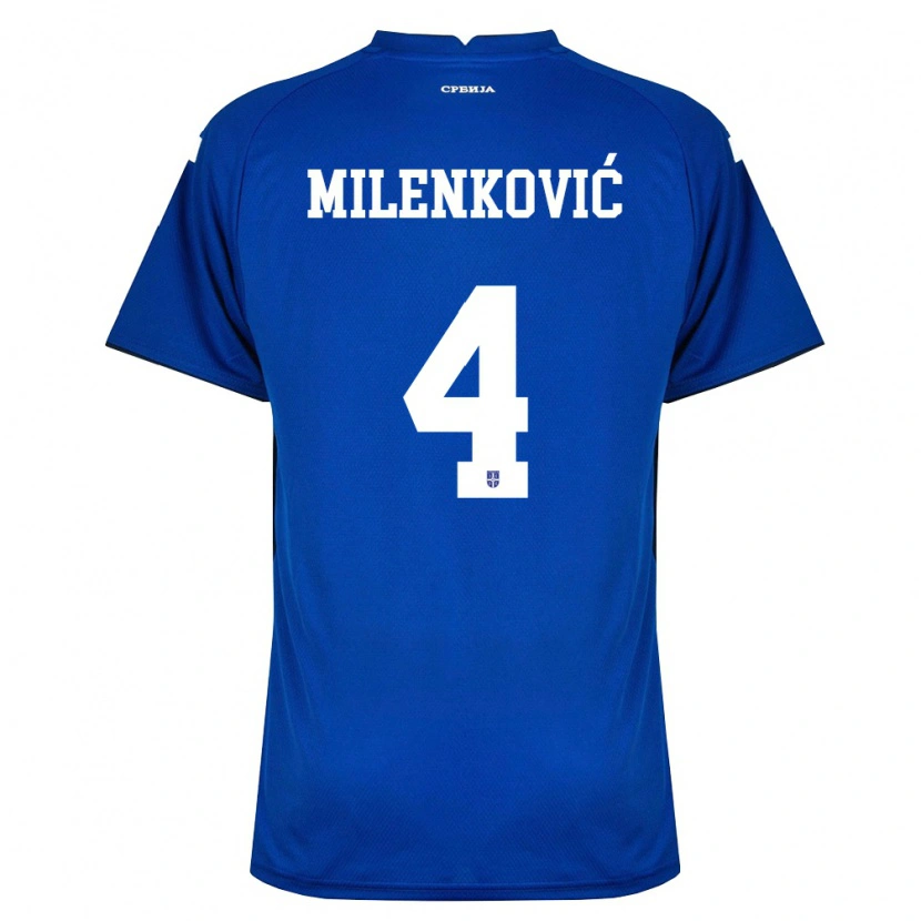 Danxen Niño Camiseta Serbia Nikola Milenković #4 Marino Rojo 1ª Equipación 26-28 La Camisa México
