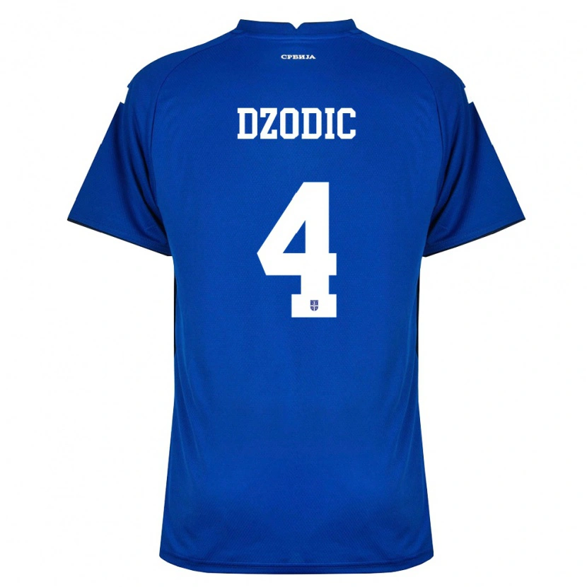 Danxen Niño Camiseta Serbia Stefan Dzodic #4 Marino Rojo 1ª Equipación 26-28 La Camisa México